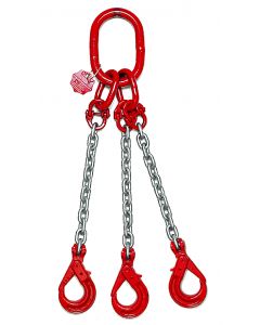 Anschlagkette mit Automatikhaken mit Gabel, Aufhängering und Verbindungsglied, 3-strängig, Typ ES-3M