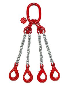 Anschlagkette mit Automatikhaken mit Gabel, Aufhängering und Verbindungsglied, 4-strängig, Typ ES-4M