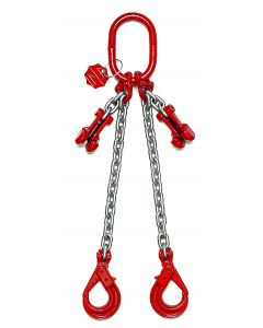 Anschlagkette mit Automatikhaken mit Gabel, Aufhängegarnitur, Verbindungsglied und Verkürzungsklaue mit Sicherung, 2-strängig, Typ ES-2MD