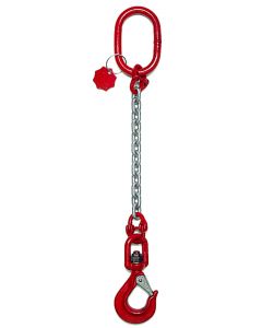 Anschlagkette mit Aufhängering, Wirbelhaken mit Kugellager / Nadellager und Verbindungsglied, 1-strängig, Typ ES-1WK