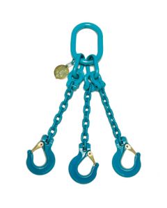 Anschlagkette mit Gabelkopfhaken, Aufhängering und Verbindungsglied, 3-strängig, Typ ES-3AE