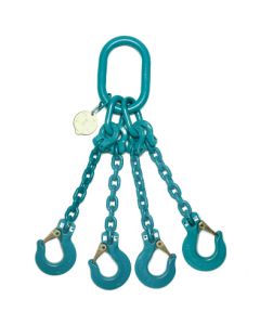 Anschlagkette mit Gabelkopfhaken, Aufhängering und Verbindungsglied, 4-strängig, Typ ES-4AE