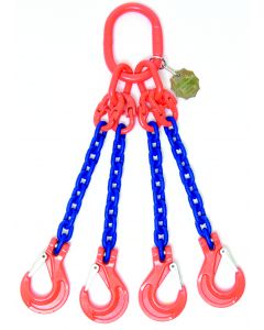 Anschlagkette mit Gabelkopfhaken, Aufhängering und Verbindungsglied, 4-strängig, Typ ES-4AU