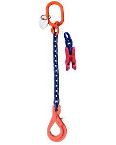 Anschlagkette mit Aufhängering, Automatikhaken und Verkürzungsklaue, Gk 10, 1-strängig, Typ ES-1MDU