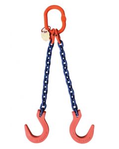 Anschlagkette mit Aufhängering und Weitmaulhaken, Gk 10, 2-strängig, Typ ES-2SU