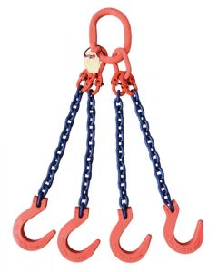 Anschlagkette mit Aufhängering und Weitmaulhaken, Gk 10, 4-strängig, Typ ES-4SU