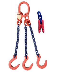 Anschlagkette mit Aufhängering, Weitmaulhaken und Verkürzungsklaue, Gk 10, 3-strängig, Typ ES-3SDU