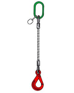 Anschlagseile einers. Ring,  anders. Sicherheitslasthaken Typ AHO, verzinkt, Abb. 20, nach DIN EN 13414-1