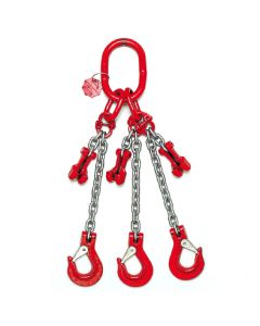 Anschlagkette mit Gabelkopfhaken, Aufhängering, Verbindungsglied und  Verkürzungsklaue mit Sicherung, 3-strängig, Typ ES-3D