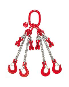 Anschlagkette mit Gabelkopfhaken, Aufhängering, Verbindungsglied und  Verkürzungsklaue mit Sicherung, 4-strängig, Typ ES-4D