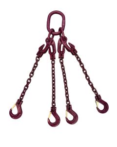 Anschlagkette mit Gabelkopfhaken, Aufhängering mit integrierter Verkürzung Gk 12, 4-strängig, Typ ES-4DSUN