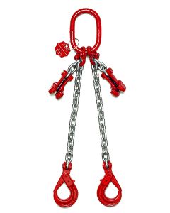 Anschlagkette mit Automatikhaken mit Gabel, Aufhängegarnitur, Verbindungsglied und Verkürzungsklaue mit Sicherung, 2-strängig, Typ ES-2MD