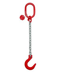 Anschlagkette mit Weitmaulhaken, Aufhängering und Verbindungsglied, 1-strängig, Typ ES-1S