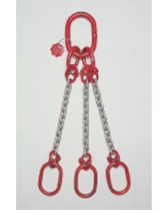 Anschlagkette mit beiderseits Aufhängering, Verbindungsglied und Verkürzungsklaue mit Sicherung, 3-strängig, Typ ES-3CD