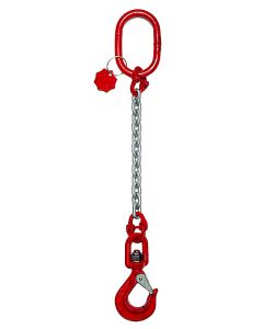 Anschlagkette mit Aufhängering, Wirbelhaken mit Scheibe, Verbindungsglied und Verkürzungsklaue 1-strängig, Typ ES-1WSD