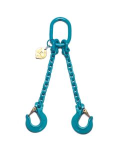 Anschlagkette mit Gabelkopfhaken, Aufhängering und Verbindungsglied, 2-strängig, Typ ES-2AE