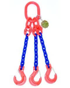 Anschlagkette mit Gabelkopfhaken, Aufhängering und Verbindungsglied, 3-strängig, Typ ES-3AU