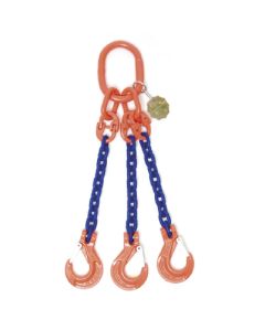 Anschlagkette mit Gabelkopfhaken, Aufhängering, Verbindungsglied und Verkürzungsklaue, 3-strängig, Typ ES-3DU