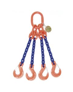 Anschlagkette mit Gabelkopfhaken, Aufhängering, Verbindungsglied und Verkürzungsklaue, 4-strängig, Typ ES-4DU