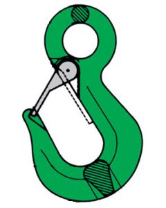Ösen-Haken Typ SHW  mit Flachstahlsicherung,  DIN 7541, Gk 5