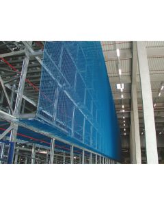 Vertikale Palettenregal-Sicherungsnetz aus hochfestem Polypropylen für 2 Regalfeld à 2,70 m Breite  und unterschiedliche Höhen