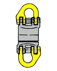 Isolierdrallfänger Kombination mit zwei  Halb-Verbindungsgliedern, kugelgelagert, drehbar unter Volllast