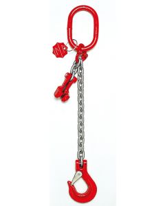 Anschlagkette mit Gabelkopfhaken, Aufhängering, Verbindungsglied und Verkürzungsklaue mit Sicherung, 1-strängig, Typ ES-1D