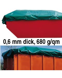 Wasserdichte Plane für Mulden und Container verstärkte Ausführung 680 g/m² - Standardgröße -